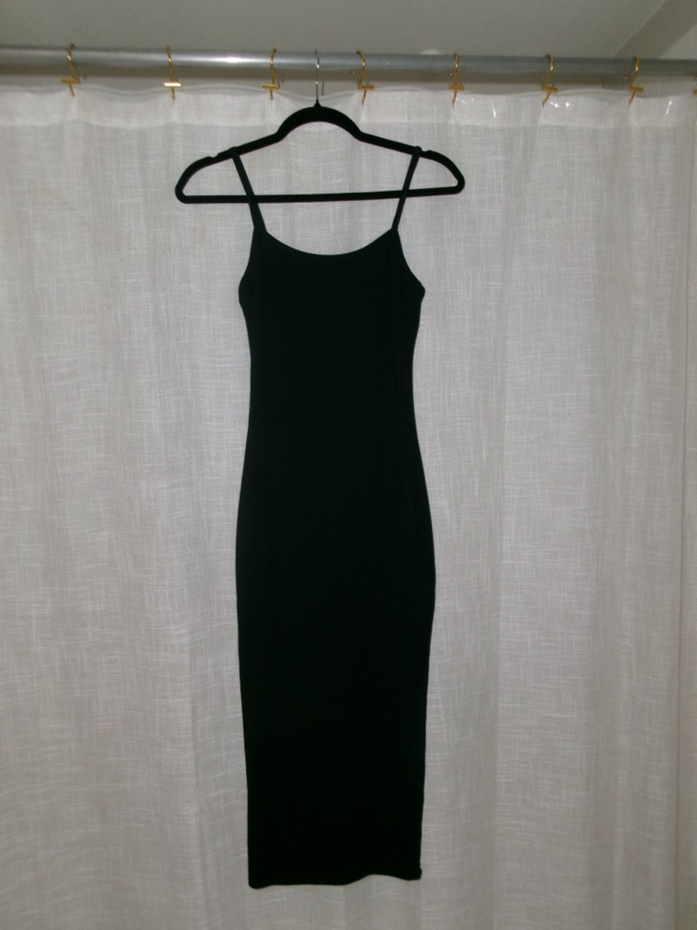 Black Stretchy Long Bodycon Dress